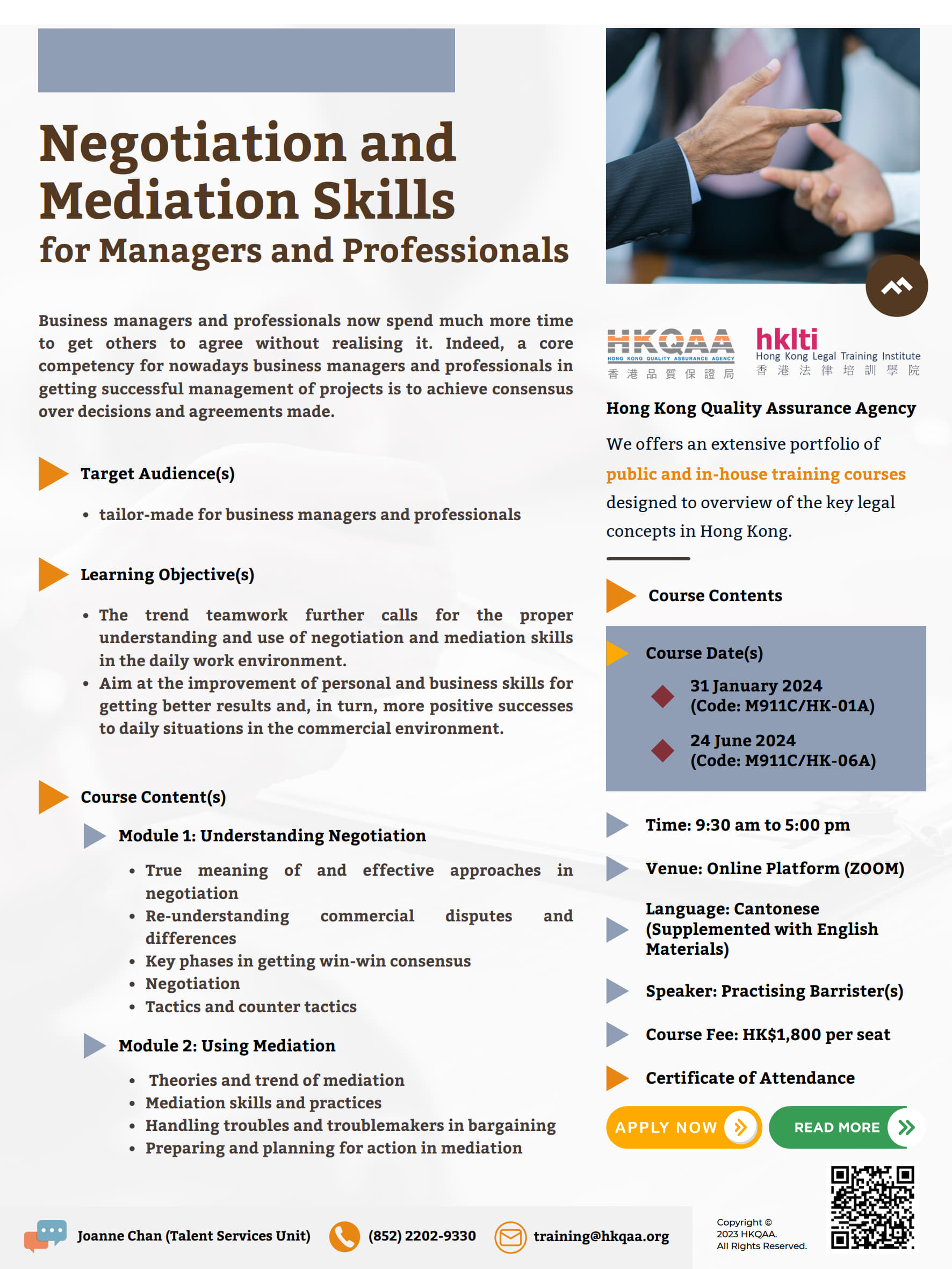 2024 hklti hkqaa Negotiation and Mediation Skills